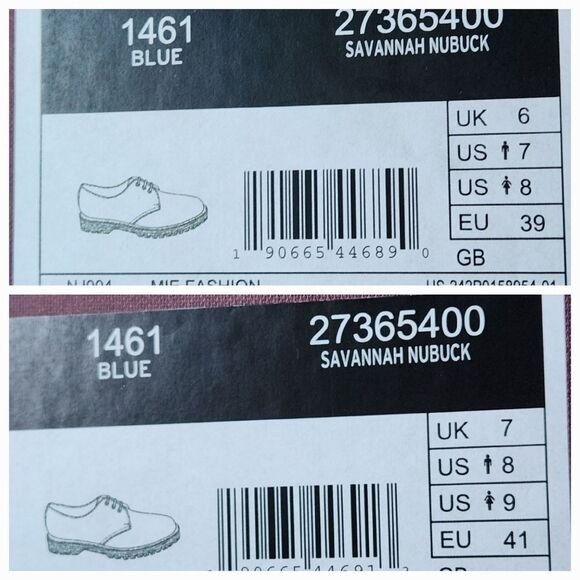 🩵NIB Dr. Martens Blue Made in England Savannah Nubuck Leather Oxfords Size 8 - Picture 13 of 16